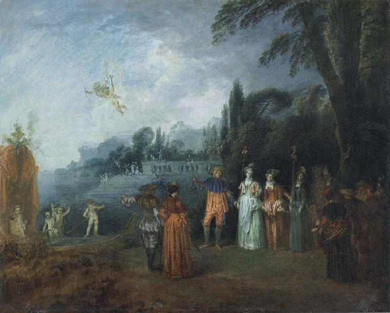 Jean-Antoine Watteau Embarking for Cythera Sweden oil painting art